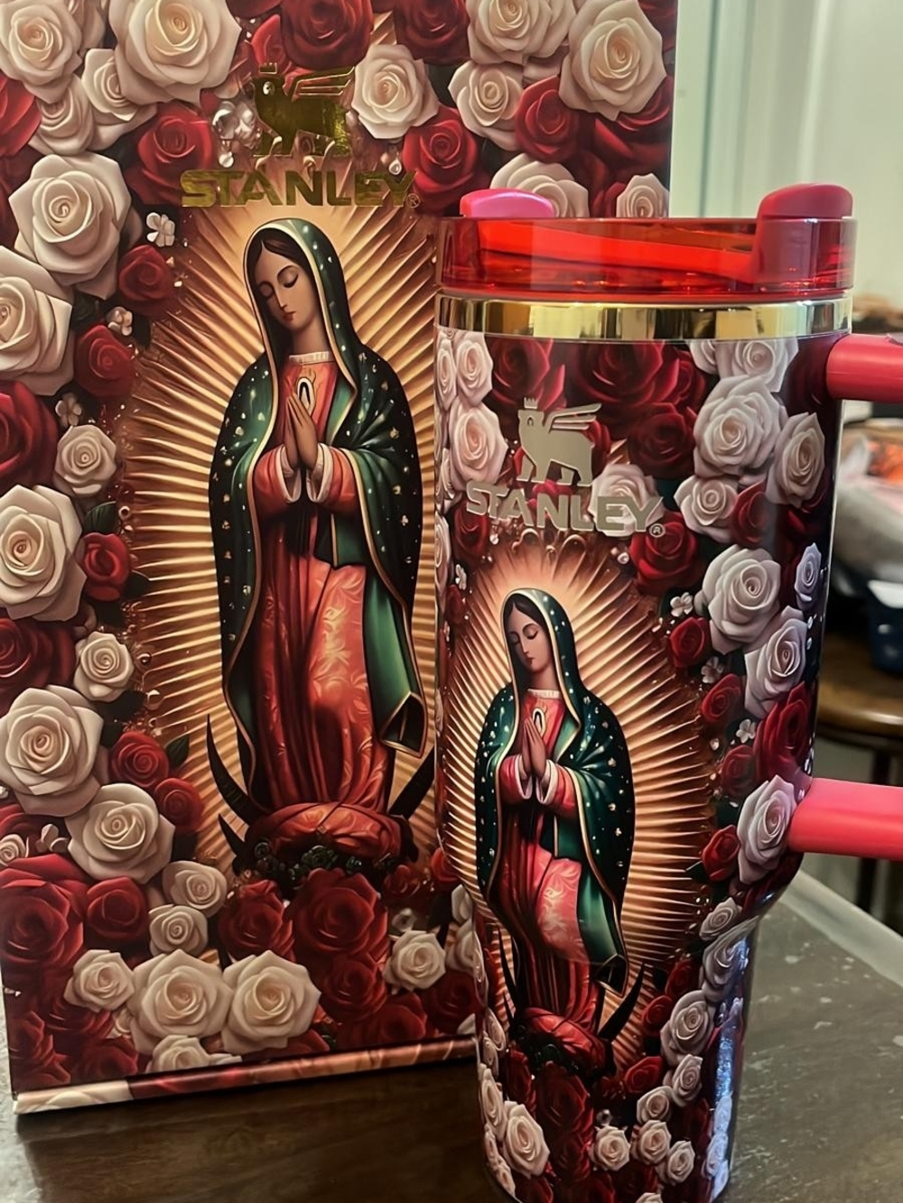 Stanley Red & White Guadalupe Floral Tumbler